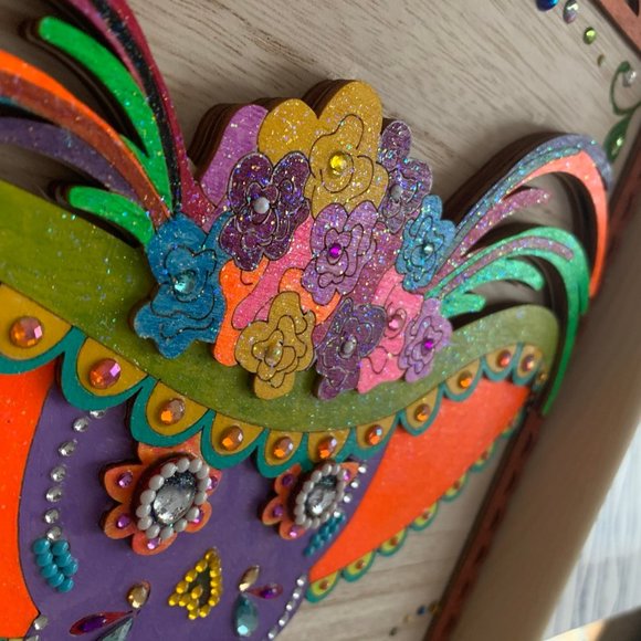 ⭐️#403 Hand Painted Day Of The Dead Shadow Box - Picture 10 of 14